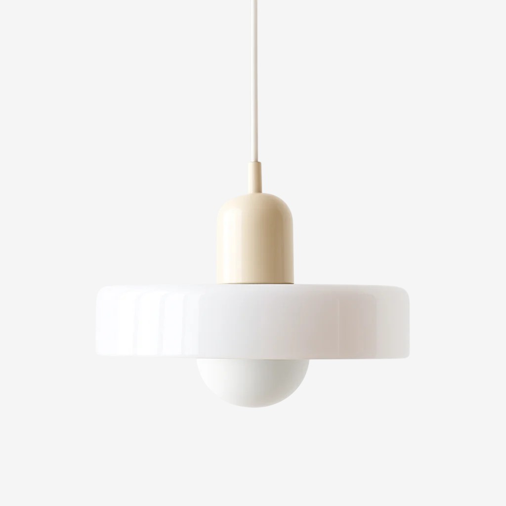 Bauhaus Colored Glass Pendant Lamp – Geometric Stacked Suspension Light