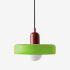 Bauhaus Colored Glass Pendant Lamp – Geometric Stacked Suspension Light