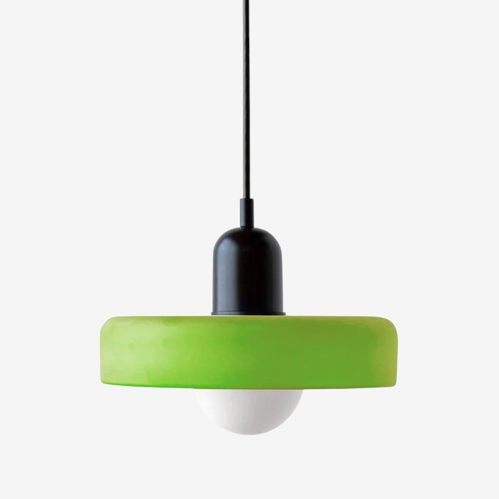 Bauhaus Colored Glass Pendant Lamp – Geometric Stacked Suspension Light
