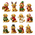 2026 Christmas Advent Calendar Cute American Golden Retriever Pendant 24-day countdown calendar 2D Christmas tree dog pendant
