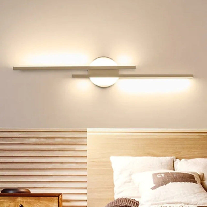 LED Wall Light Metal Twin Linear Design | Modern Minimalist Indoor Lighting | Energy-Efficient Hardwired Sconce for Living Room
