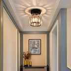 Crystal Metal Cube Ceiling Light