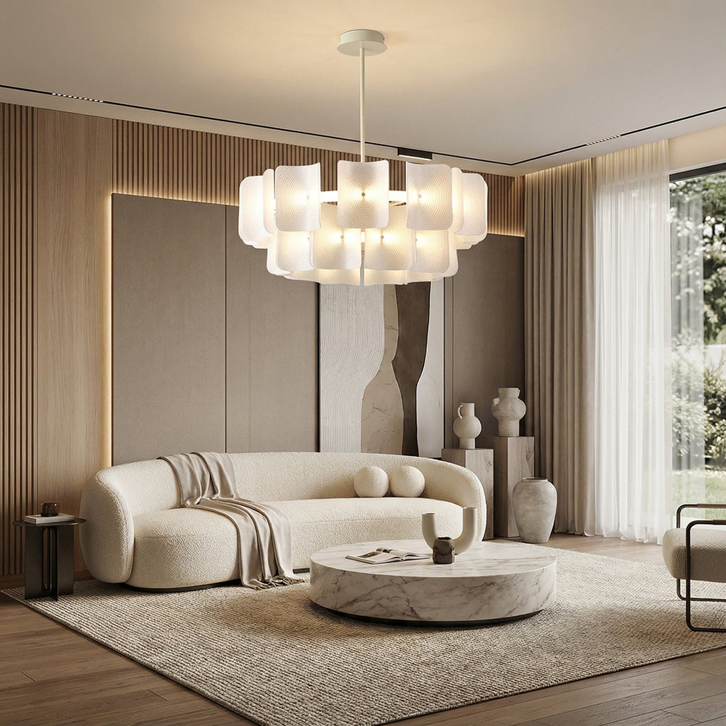 Glass Chandelier – Wabi Sabi Sculptural Layered Artistic Design