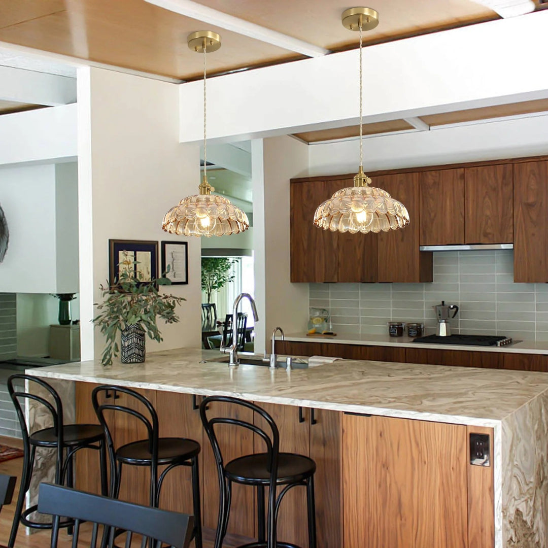 Floral Glass Pendant Light