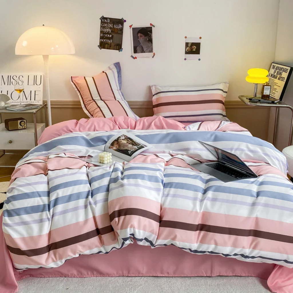 Botanical Print Duvet Cover Set Floral Pattern Bedding Collection Modern Bedroom Linen Set