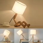 Adjustable Wooden Table Lamp Articulated Desk Light Modern Bedside Reading Lamp