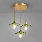 Vintage Floral Glass Pendant Light
