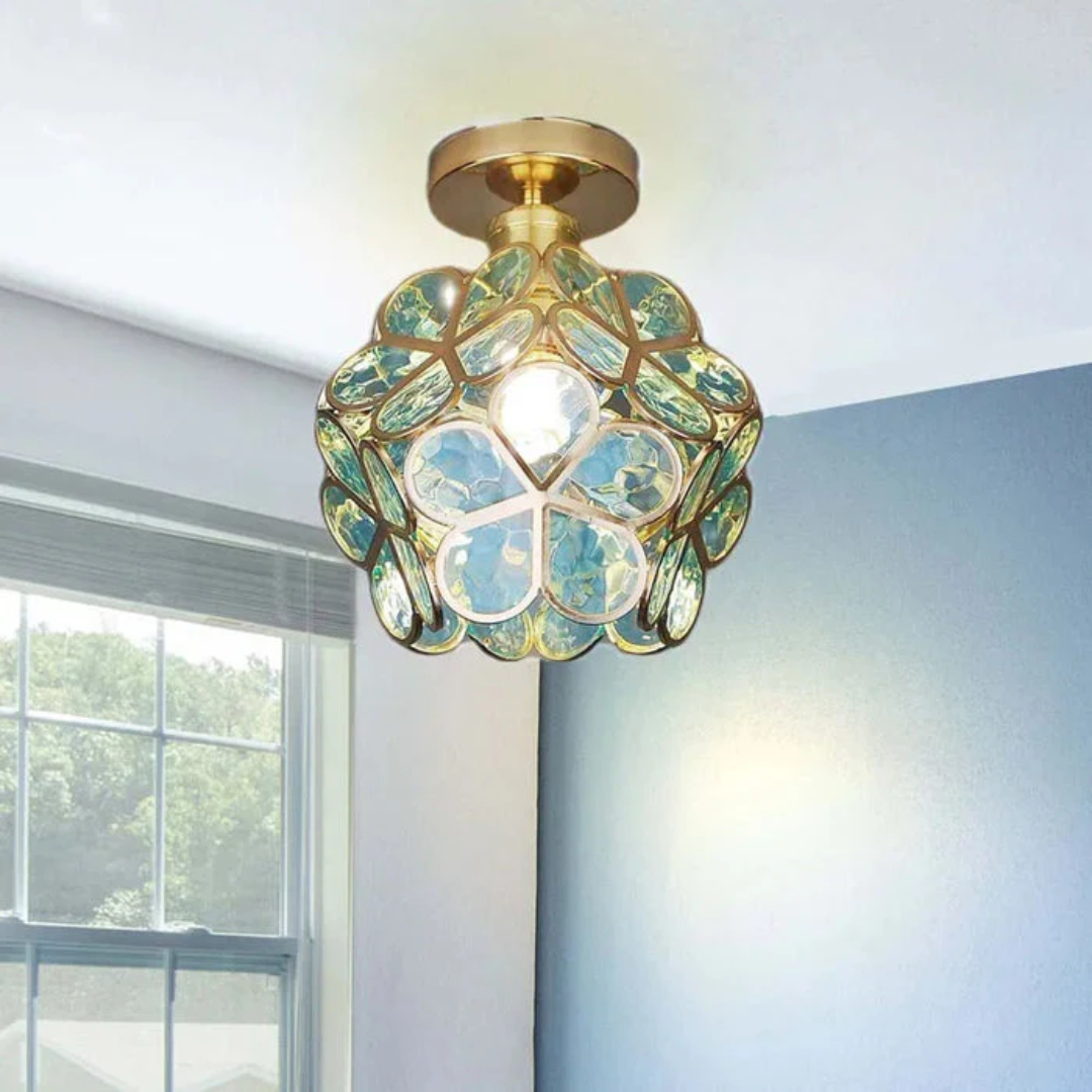 Luxury Glass Flower Ceiling Lamp