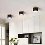 Nordic Wood Accent Ceiling Light Minimalist LED Flush Mount Lamp