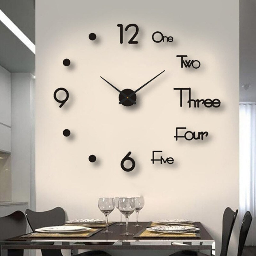 3D Wall Clock – Modern Roman Numeral Or Typographic Decorative Design