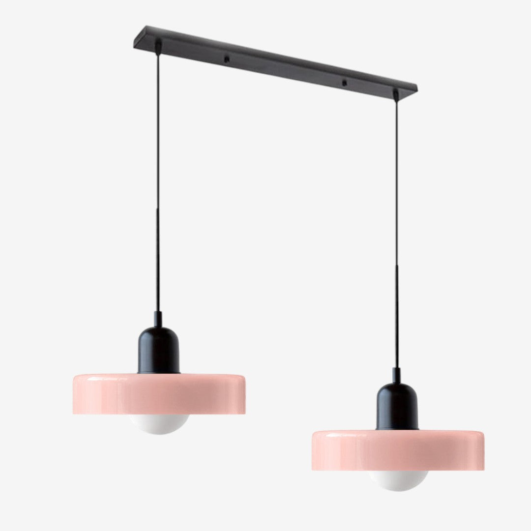 Double Glass Pendant Lamp – Retro Inspired Modern Dining Table Design
