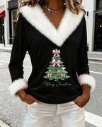 PULL DE NOËL COL V FEMME