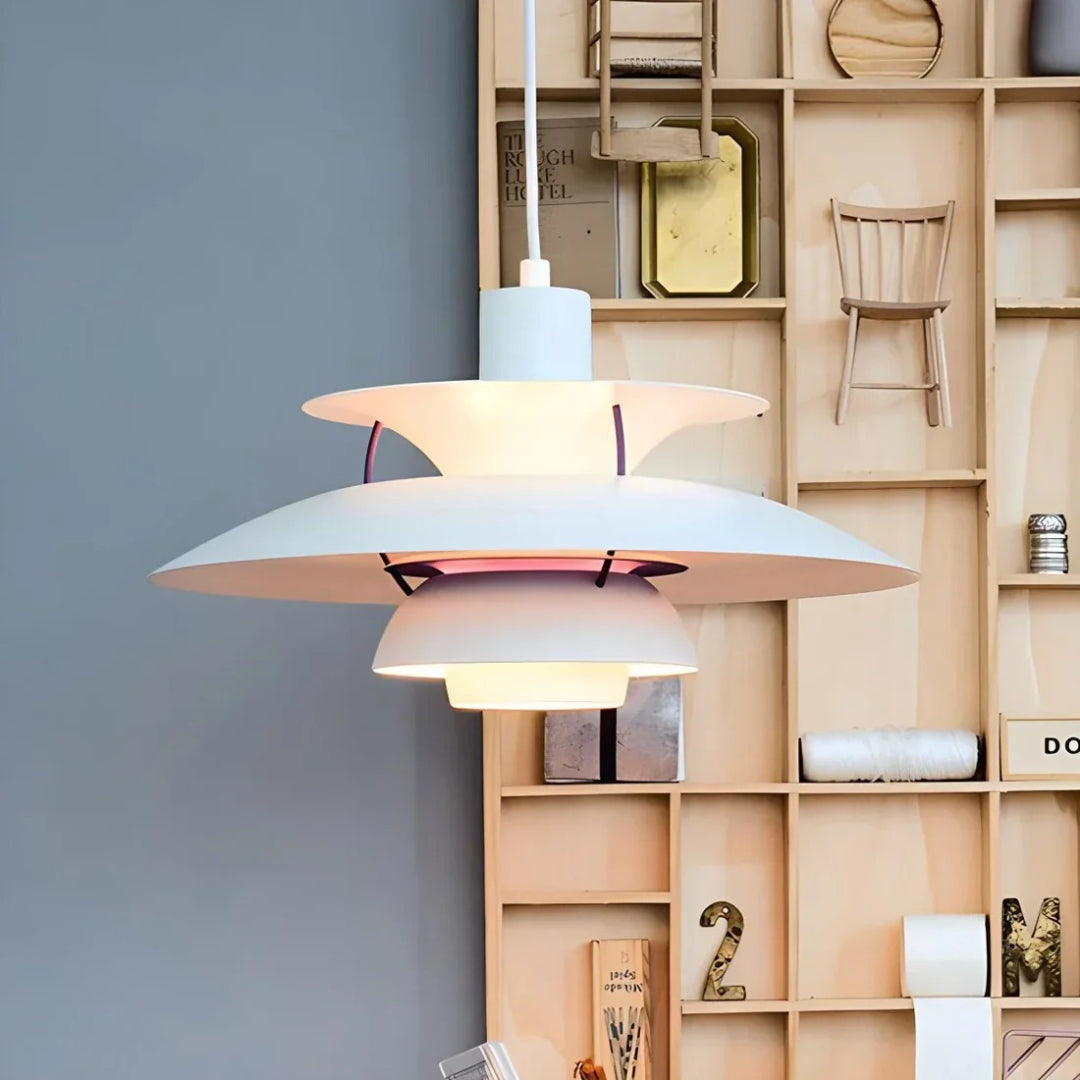 Contemporary Layered Metal Pendant Light