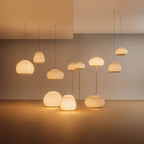 Japandi Ribbed Wood Pendant Light