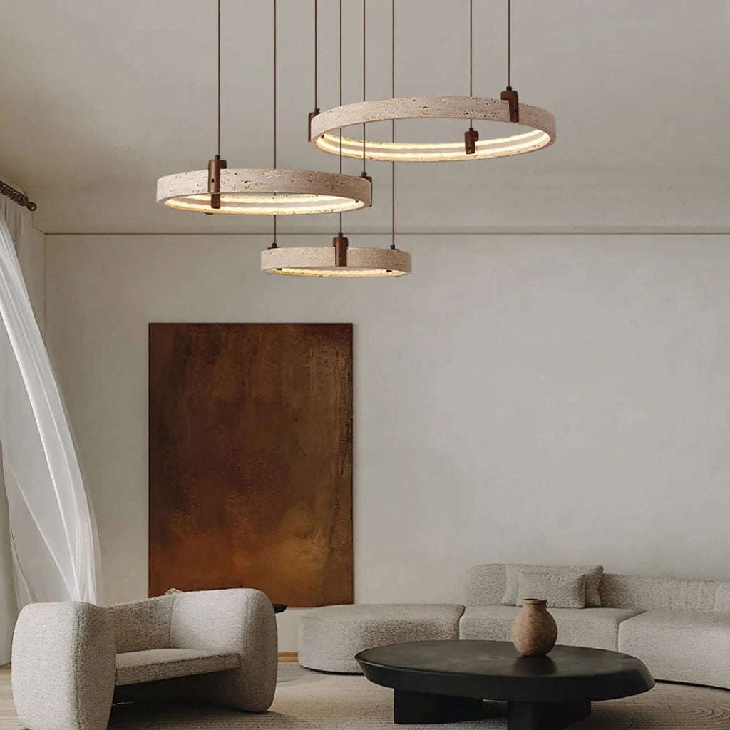 Stone Ring Pendant Light