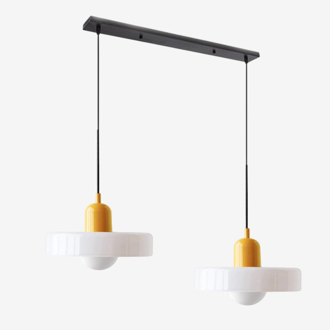 Double Glass Pendant Lamp – Retro Inspired Modern Dining Table Design