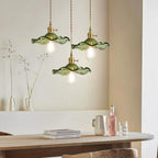 Vintage Floral Glass Pendant Light