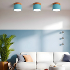 Nordic Wood Accent Ceiling Light Minimalist LED Flush Mount Lamp