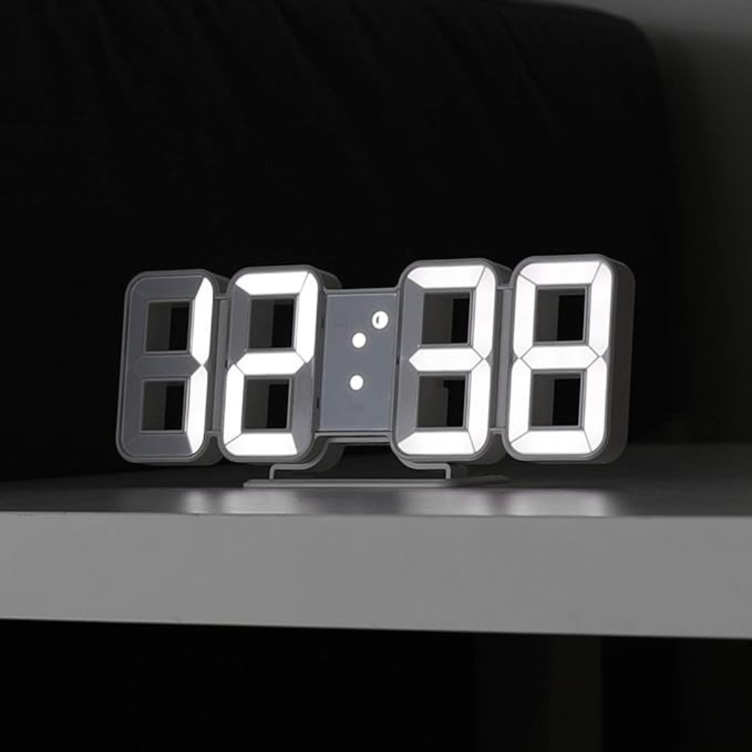 3D LED Digital Wall Clock Plastic | USB Powered 5V 1A | Wall Mounted Illuminated Display for Clear Visibility from Distance