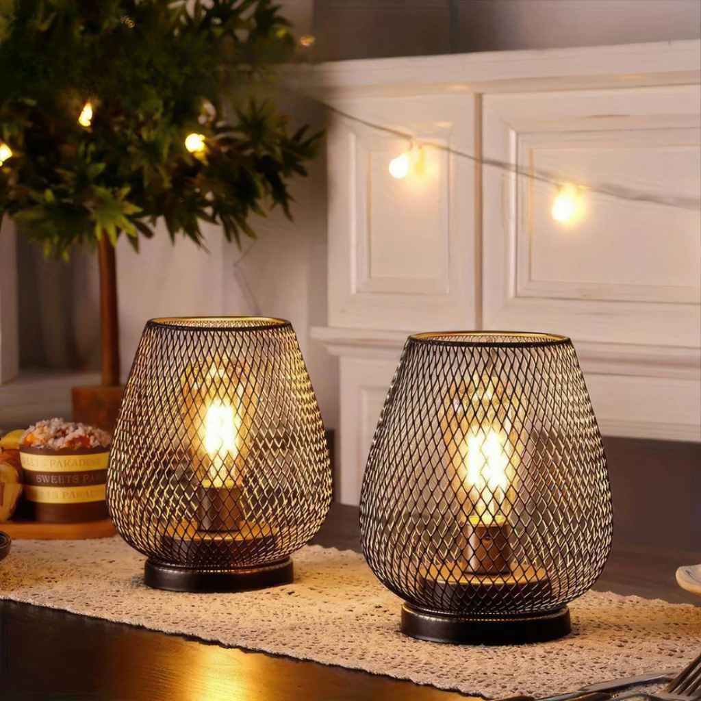 Portable LED Table Lamp Metal | Wireless Battery Operated 3W 300 Lumens | Cordless Warm Light for Indoor and Outdoor Use