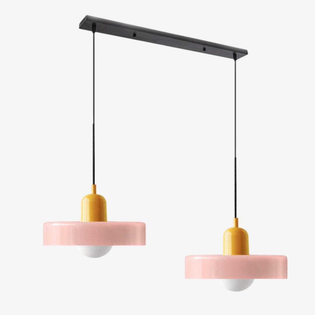 Double Glass Pendant Lamp – Retro Inspired Modern Dining Table Design