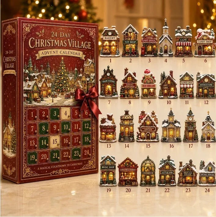 24-day Mini Christmas Calendar with Building Blocks, Unique Designs, Buildable Bricks, Includes Hanging Loops, Festive Countdown