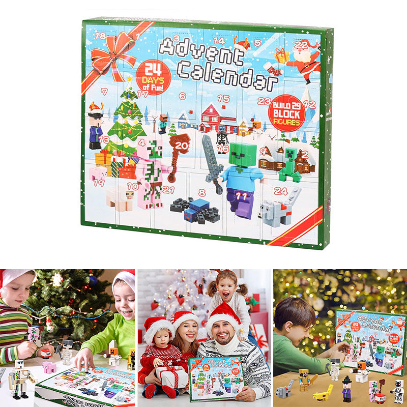 2026 Christmas Advent Calendar with 29 Building Block Figures - 24 Day Holiday Countdown Toy Set for Kids and Collectors