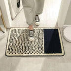 Handmade Abstract Bath Mat Polyester Acrylic Mix | Modern Scandi Style | Anti-Slip Backing for Safe and Soft Bathroom Floors