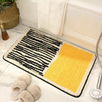 Handmade Abstract Bath Mat Polyester Acrylic Mix | Modern Scandi Style | Anti-Slip Backing for Safe and Soft Bathroom Floors