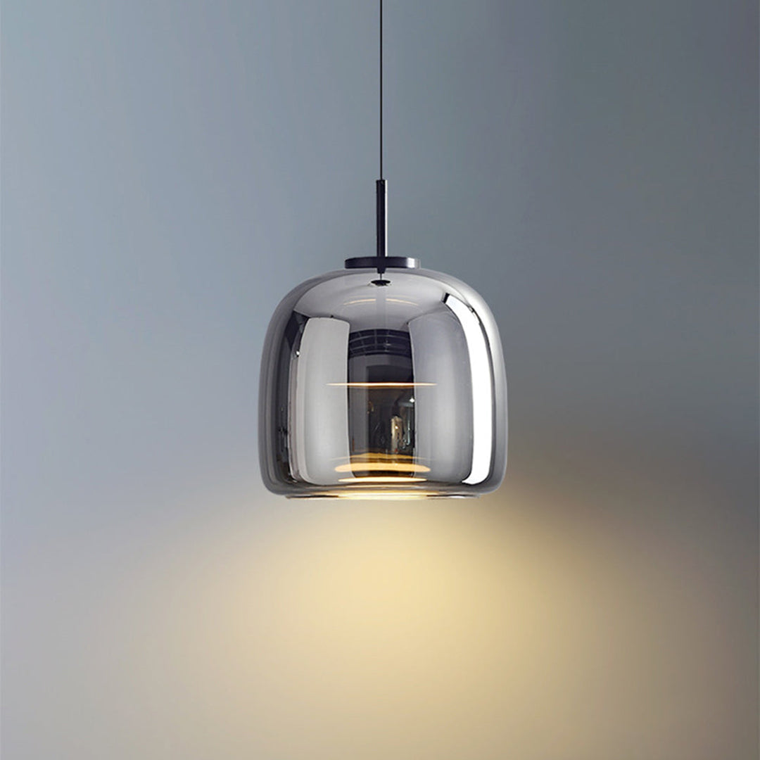 Gold Tinted Glass Pendant Lamp – Modern Elegant Sculptural Design