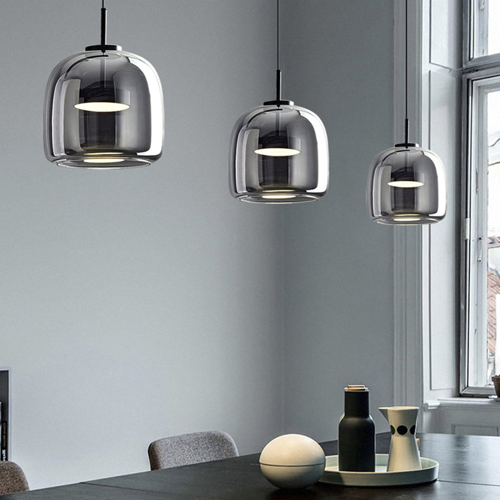 Gold Tinted Glass Pendant Lamp – Modern Elegant Sculptural Design