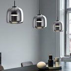Gold Tinted Glass Pendant Lamp – Modern Elegant Sculptural Design