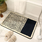 Handmade Abstract Bath Mat Polyester Acrylic Mix | Modern Scandi Style | Anti-Slip Backing for Safe and Soft Bathroom Floors