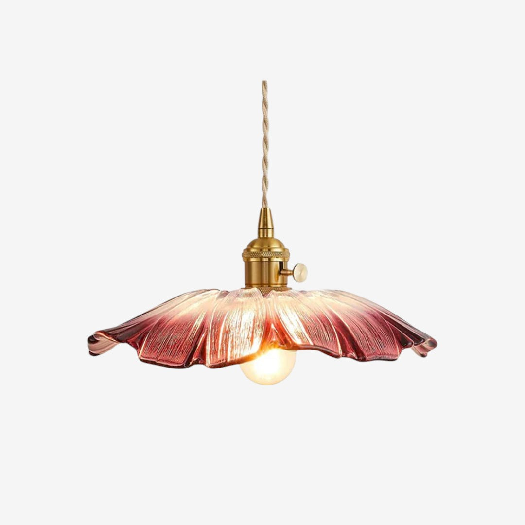 Flower Shaped Glass Pendant Lamp – Sculptural Romantic Warm Glow Design
