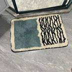 Handmade Abstract Bath Mat Polyester Acrylic Mix | Modern Scandi Style | Anti-Slip Backing for Safe and Soft Bathroom Floors