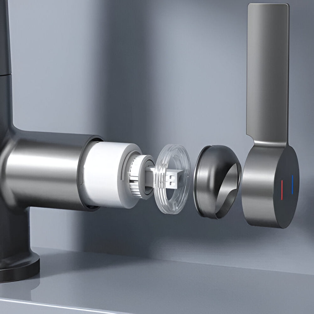 Adjustable Kitchen Faucet with Temperature Display