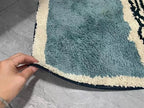Handmade Abstract Bath Mat Polyester Acrylic Mix | Modern Scandi Style | Anti-Slip Backing for Safe and Soft Bathroom Floors