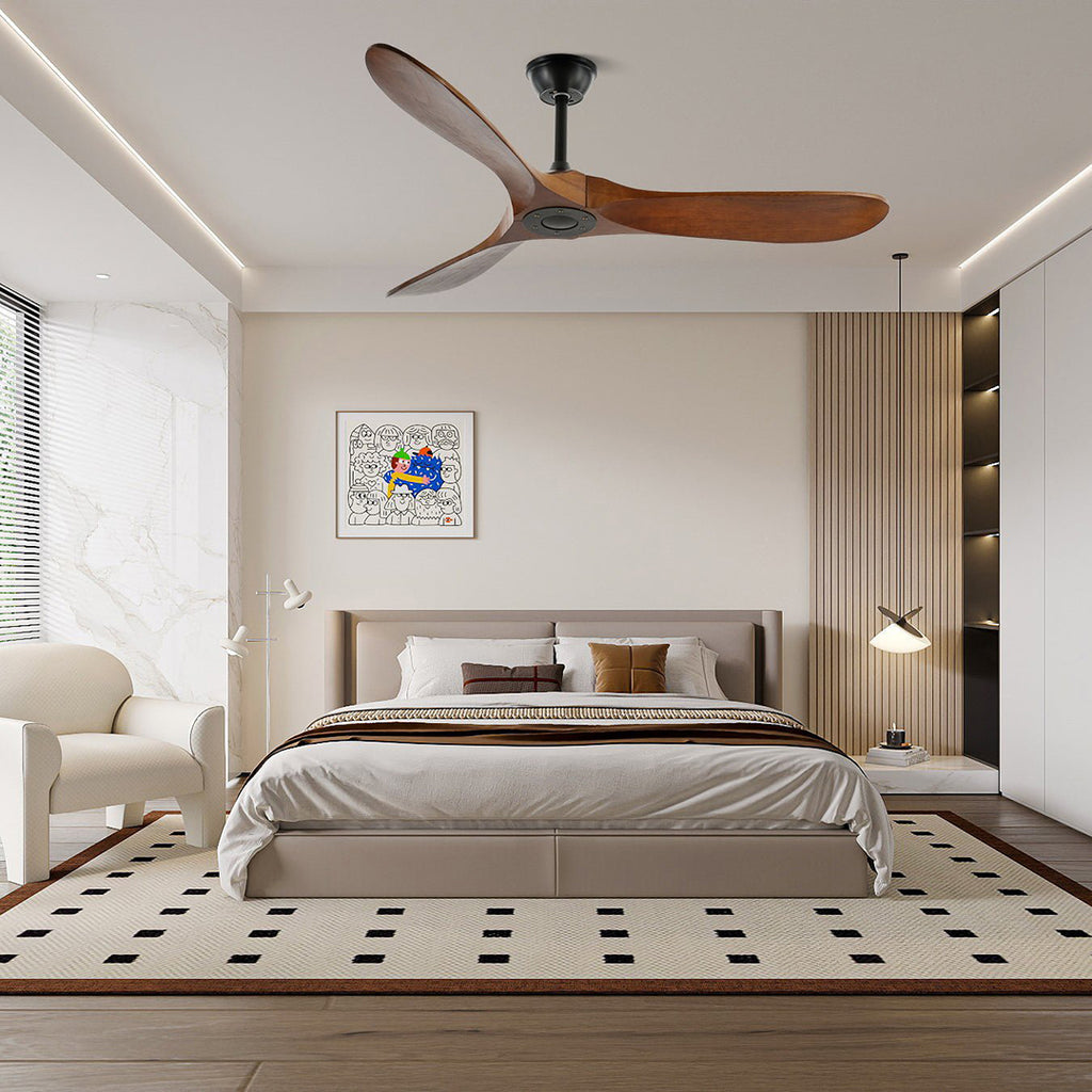 Wood Ceiling Fan – Quiet Copper Motor With Six Speed Control