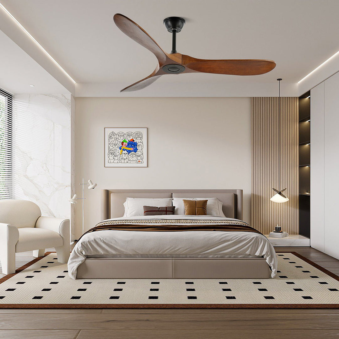 Wood Ceiling Fan – Quiet Copper Motor With Six Speed Control