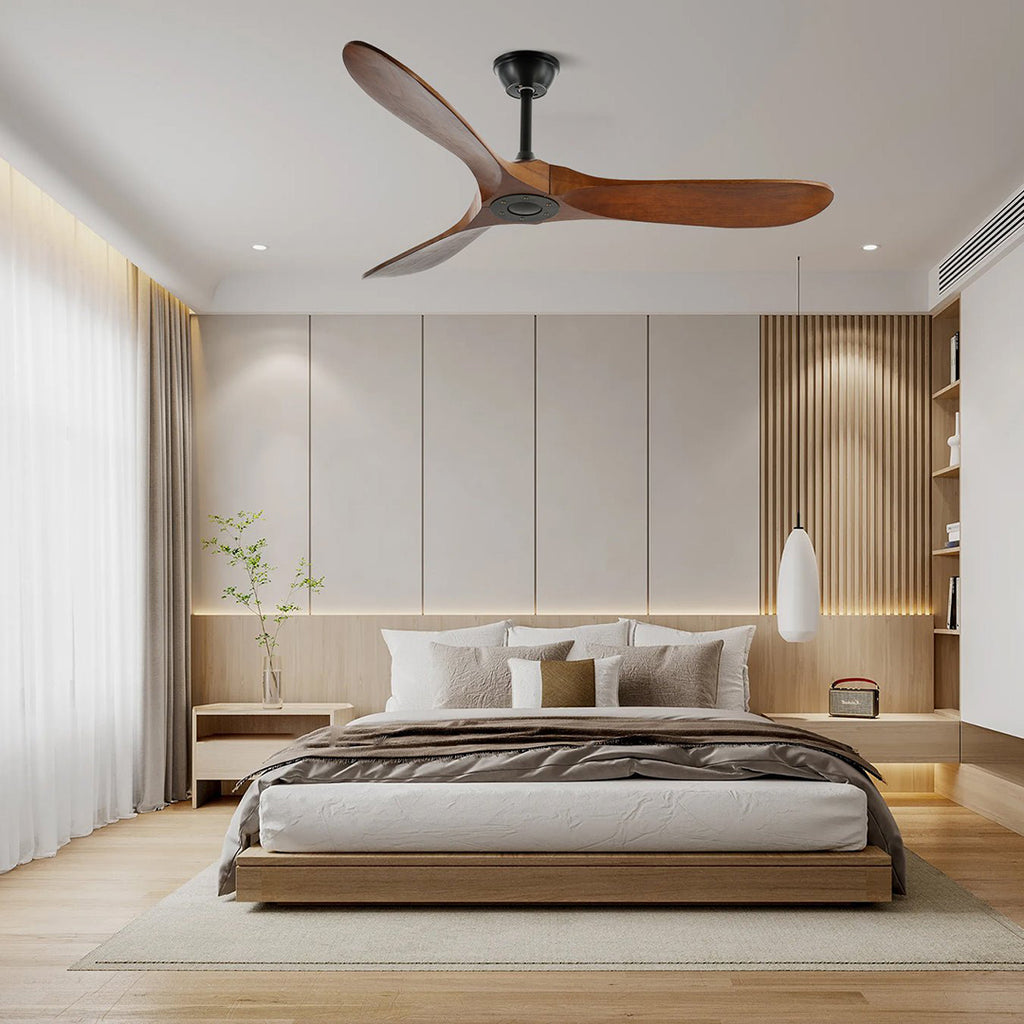 Wood Ceiling Fan – Quiet Copper Motor With Six Speed Control