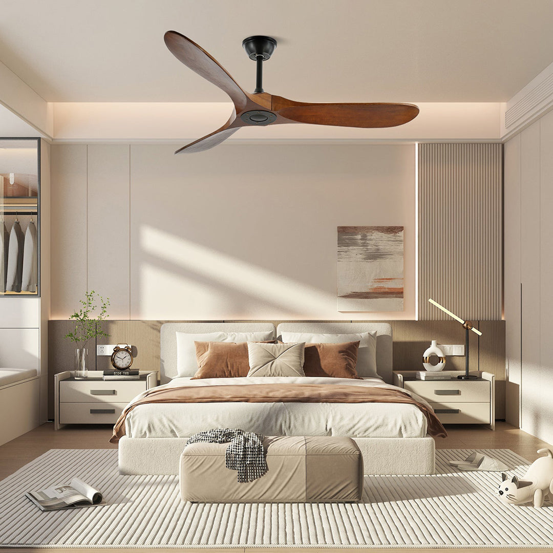 Wood Ceiling Fan – Quiet Copper Motor With Six Speed Control