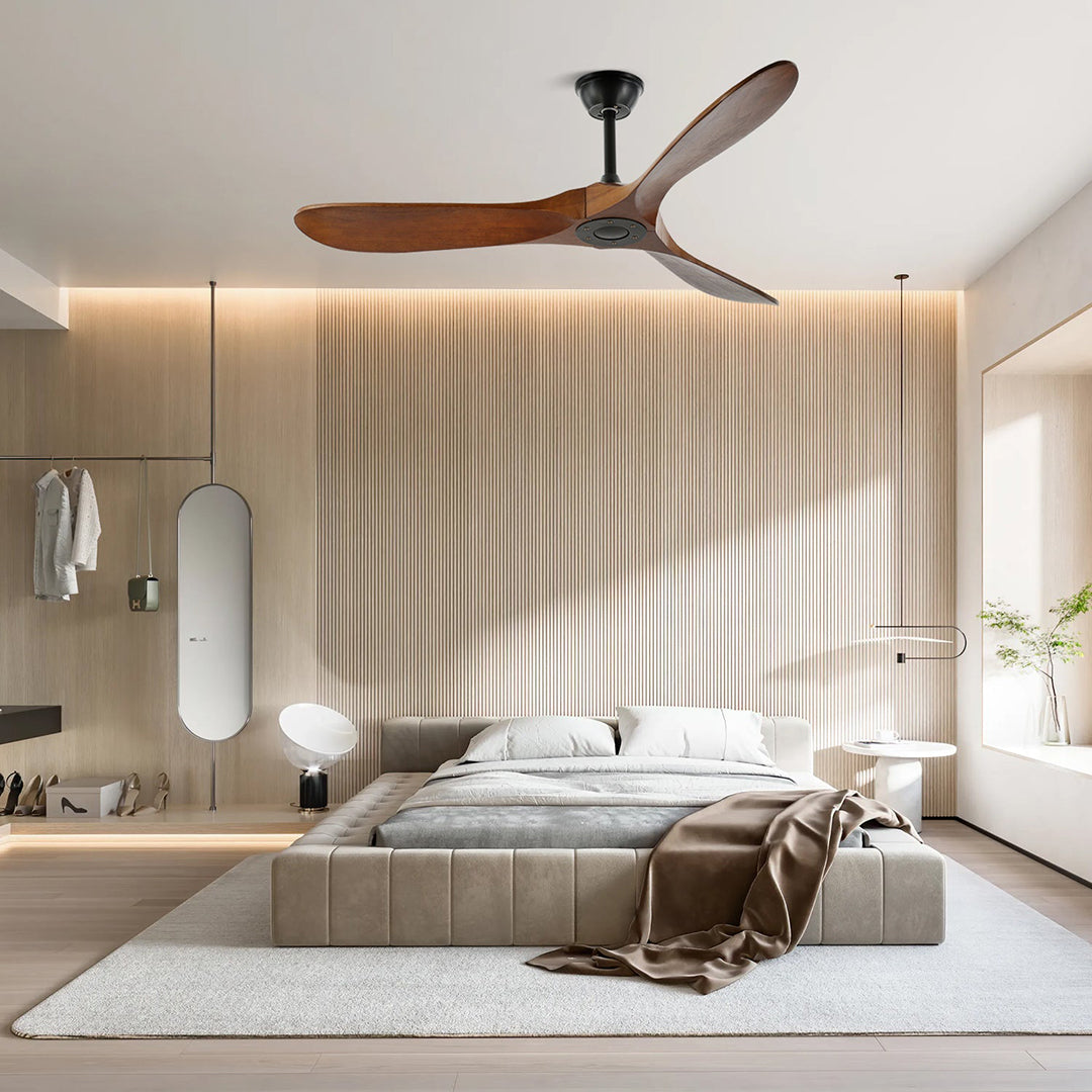 Wood Ceiling Fan – Quiet Copper Motor With Six Speed Control
