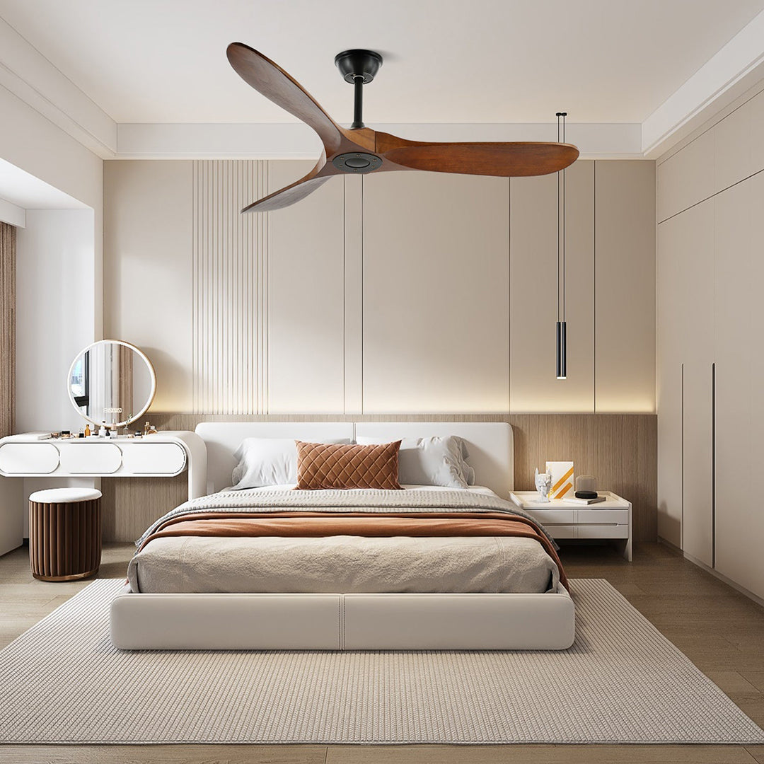 Wood Ceiling Fan – Quiet Copper Motor With Six Speed Control