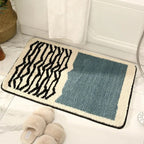 Handmade Abstract Bath Mat Polyester Acrylic Mix | Modern Scandi Style | Anti-Slip Backing for Safe and Soft Bathroom Floors