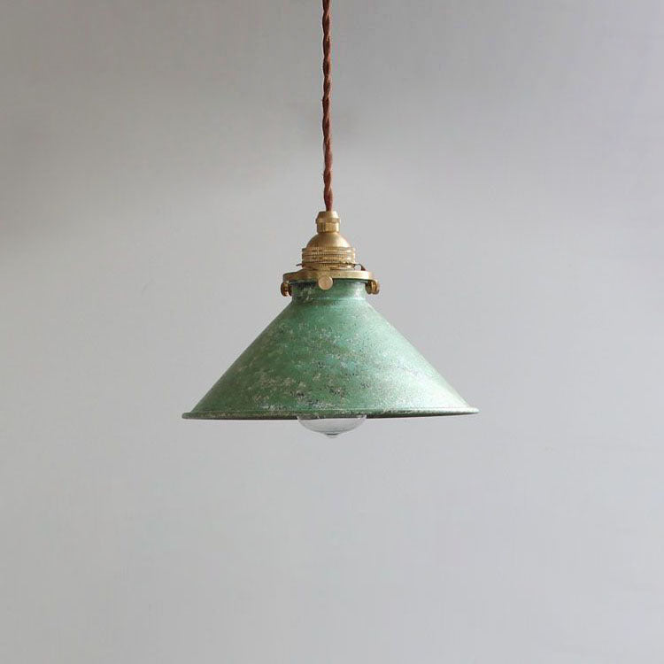Pendant Light Metal Shade E14 Base | Vintage Ceiling Lamp for Indoor Use | Hardwired Lighting for Kitchen and Living Areas