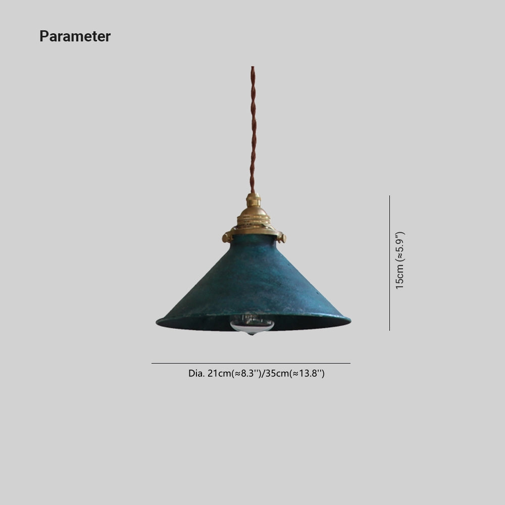 Pendant Light Metal Shade E14 Base | Vintage Ceiling Lamp for Indoor Use | Hardwired Lighting for Kitchen and Living Areas
