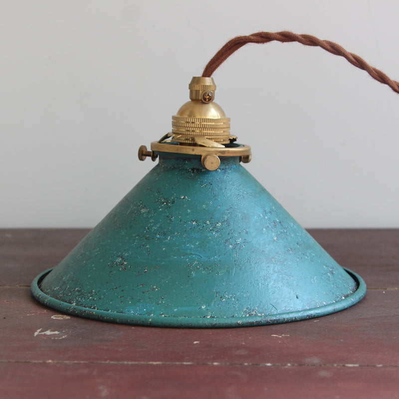 Pendant Light Metal Shade E14 Base | Vintage Ceiling Lamp for Indoor Use | Hardwired Lighting for Kitchen and Living Areas