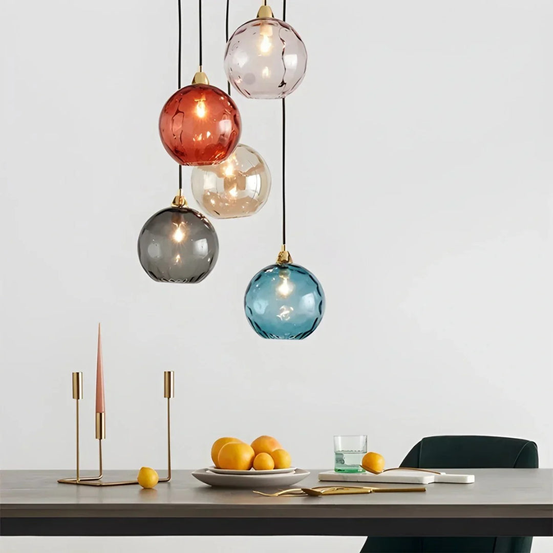 Contemporary Textured Glass Pendant Light