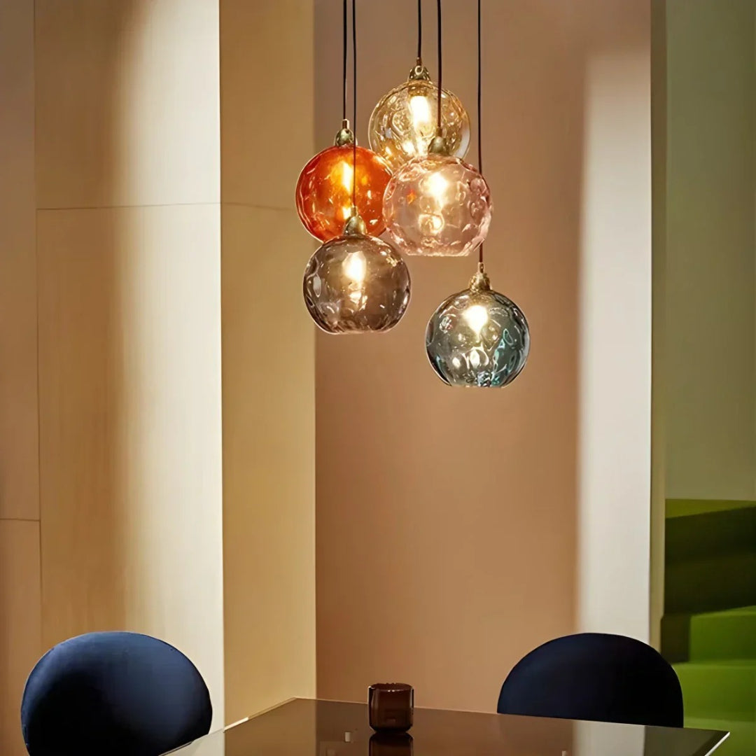 Contemporary Textured Glass Pendant Light