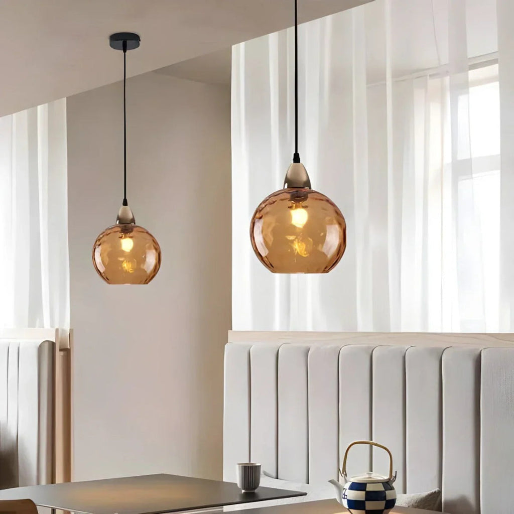 Contemporary Textured Glass Pendant Light